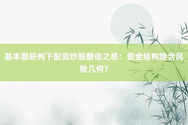 基本面研判下配资炒股翻倍之惑：资金结构隐含风险几何？