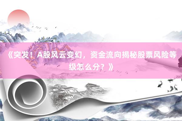 《突发!A股风云变幻,资金流向揭秘股票风险等级怎么分?》