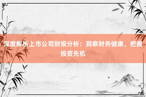 深度解析上市公司财报分析：洞察财务健康，把握投资先机
