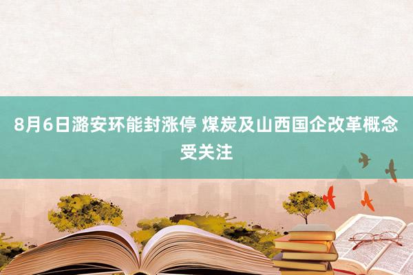 8月6日潞安环能封涨停 煤炭及山西国企改革概念受关注
