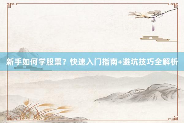 新手如何学股票？快速入门指南+避坑技巧全解析