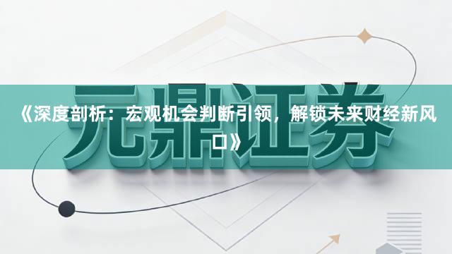 《深度剖析：宏观机会判断引领，解锁未来财经新风口》