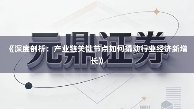 《深度剖析:产业链关键节点如何撬动行业经济新增长》