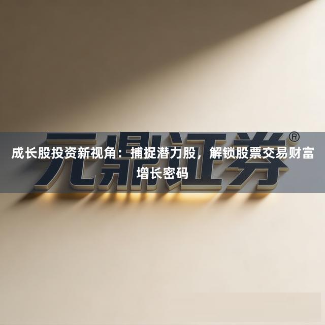 成长股投资新视角：捕捉潜力股，解锁股票交易财富增长密码
