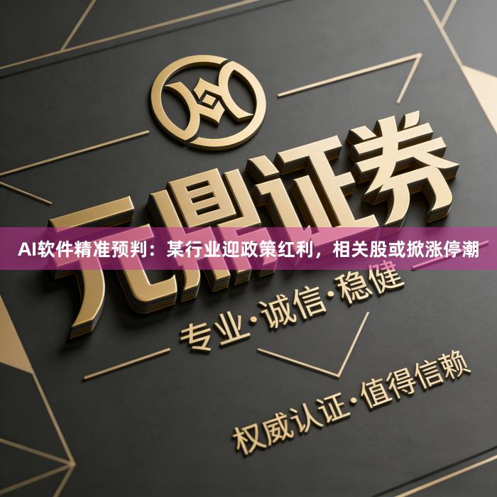 AI软件精准预判:某行业迎政策红利,相关股或掀涨停潮