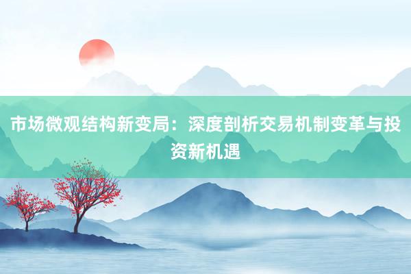 市场微观结构新变局：深度剖析交易机制变革与投资新机遇